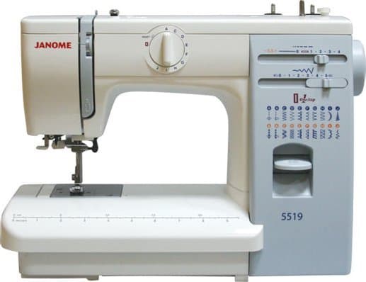 Janome 5519, Hvit, Automatisk symaskin, Sying, 4 mm, Elektrisk, 8 kg
