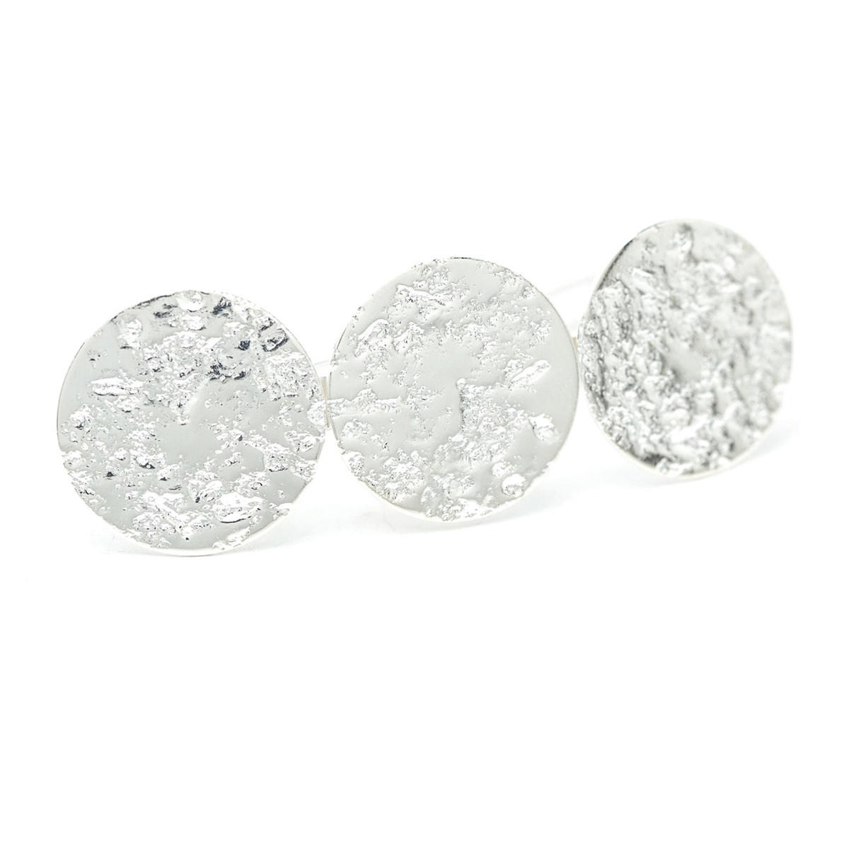 barrette ronds martelés plaqué argent - HESTIA