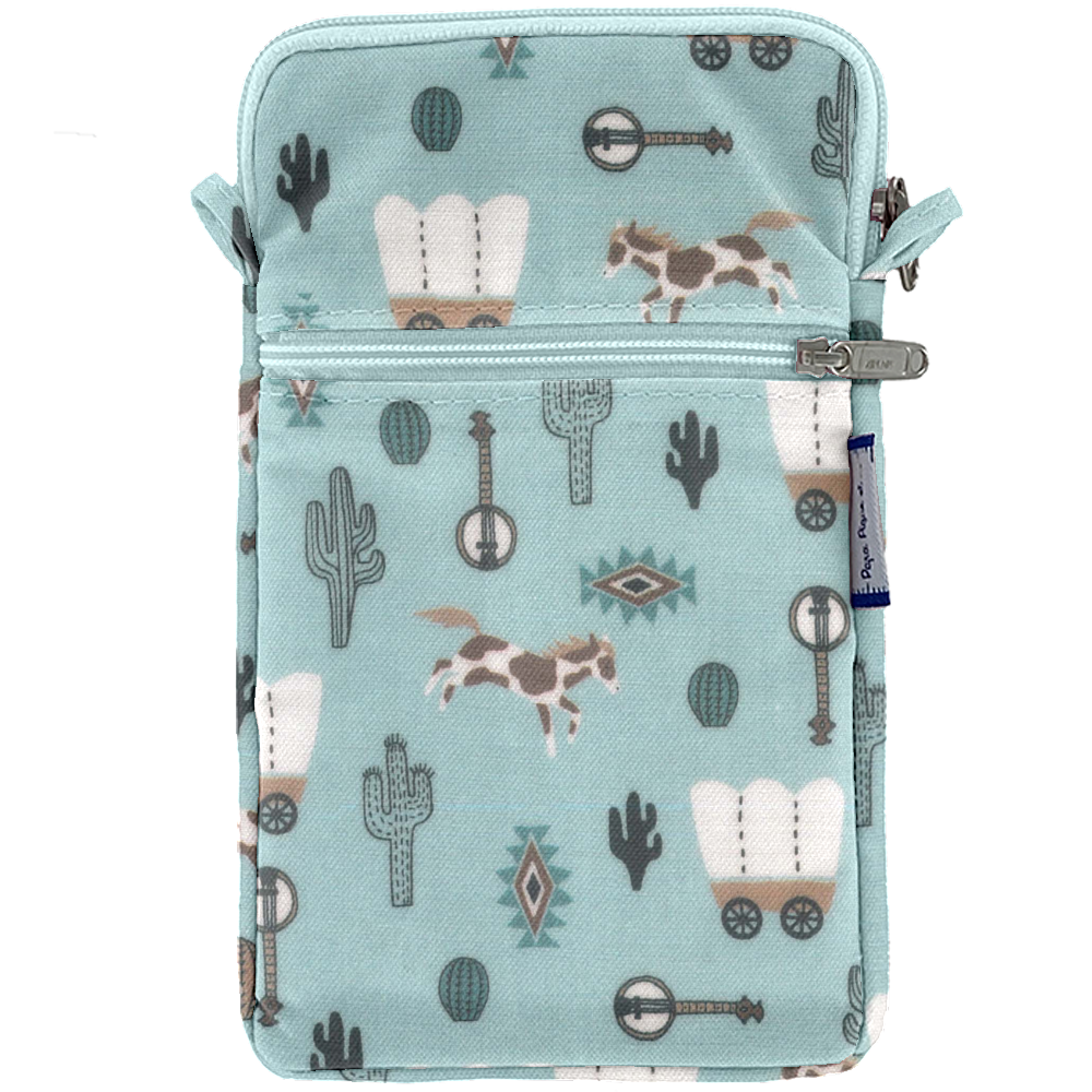 Pochette Téléphone Matelassée Bleu Western