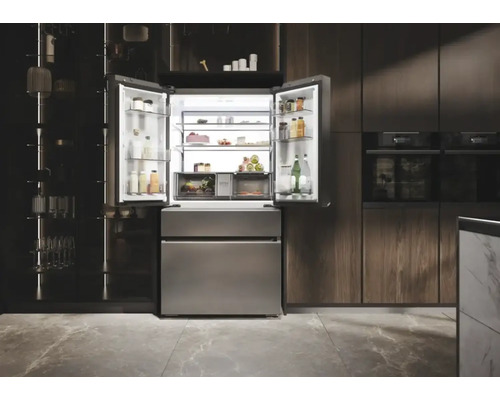 French Door koelkast HAIER HFW7918ENMP BxHxD 90,8 x 177,5 x 75 cm Koelgedeelte 363 l Vriesgedeelte 266 l Roestvrij staal