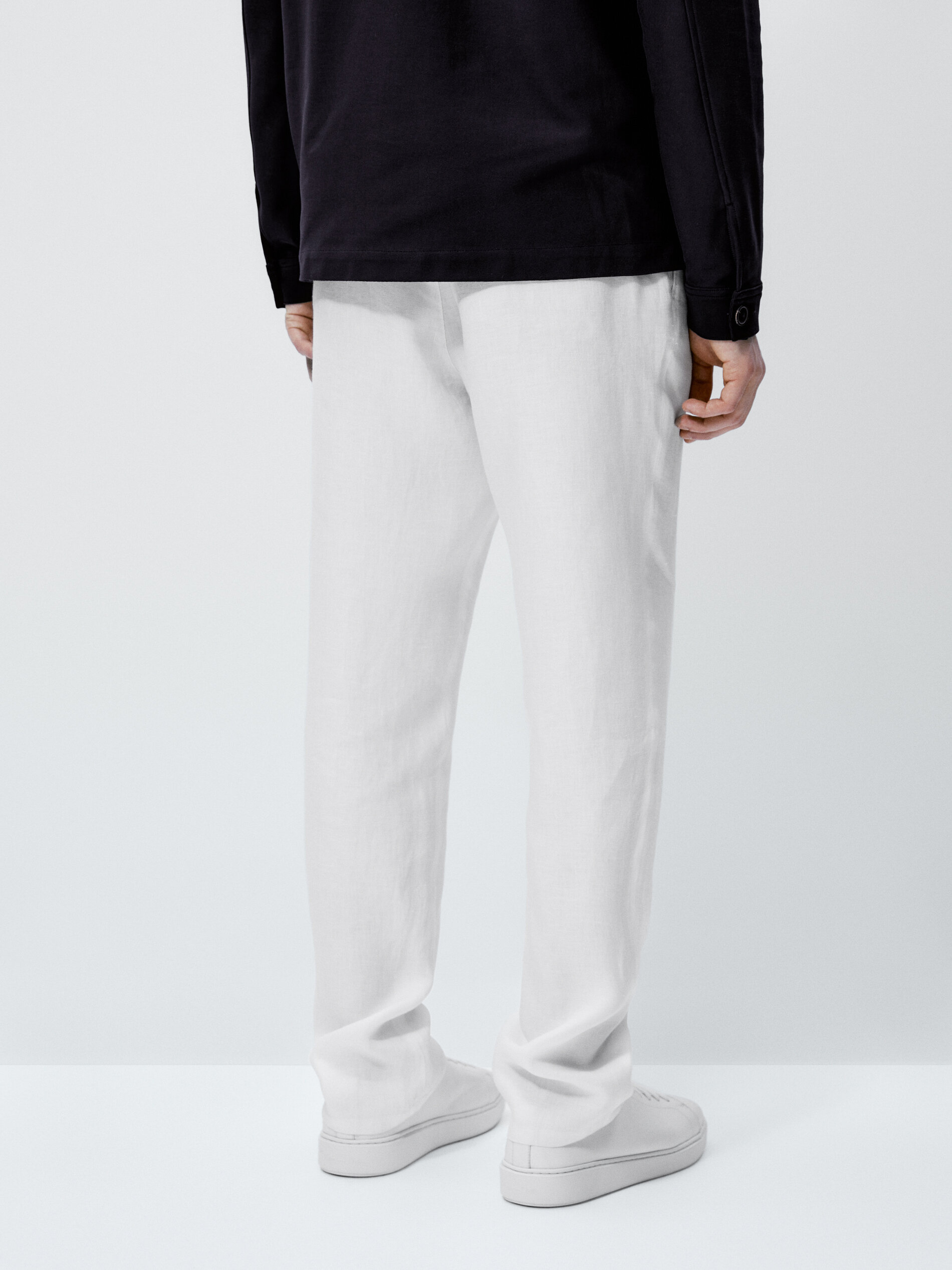 Calça plissada 100% linho - BRANCA