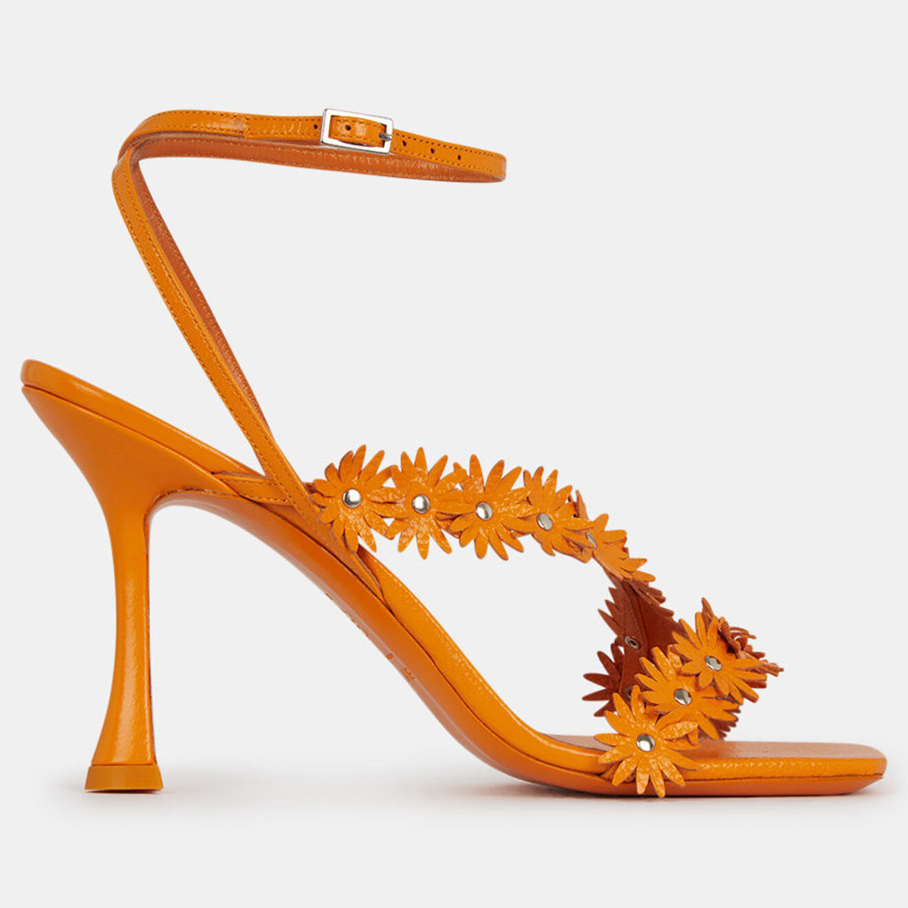 By Far Sandales en Cuir orange - Talon 9 cm