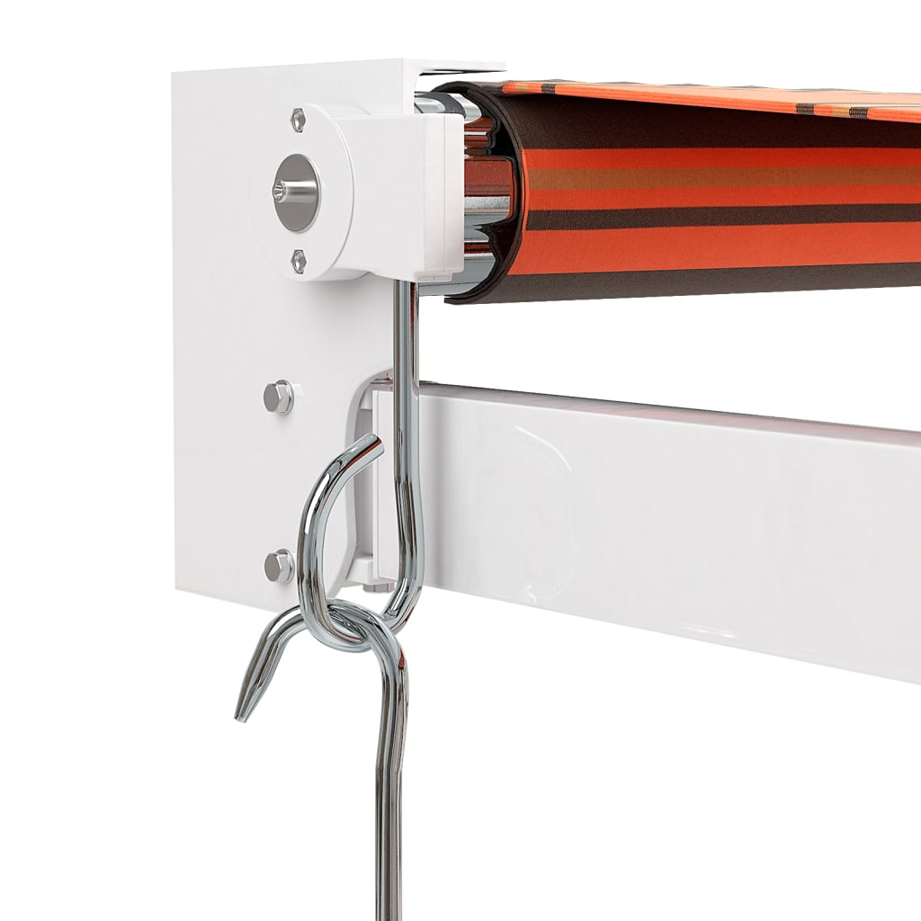 Auvent rétractable orange et marron 4x3 m tissu et aluminium