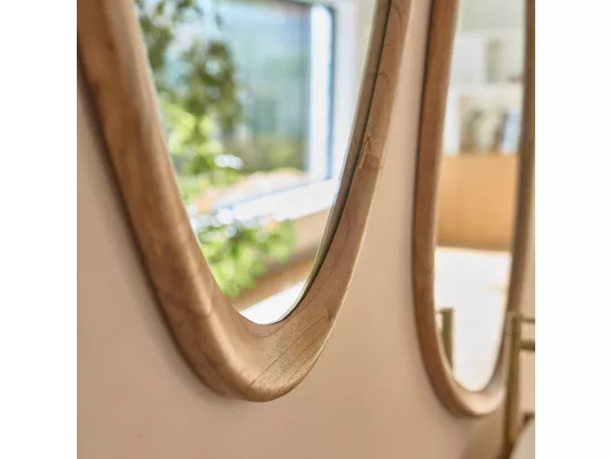 Miroir décoration organique en mindi massif 90 cm