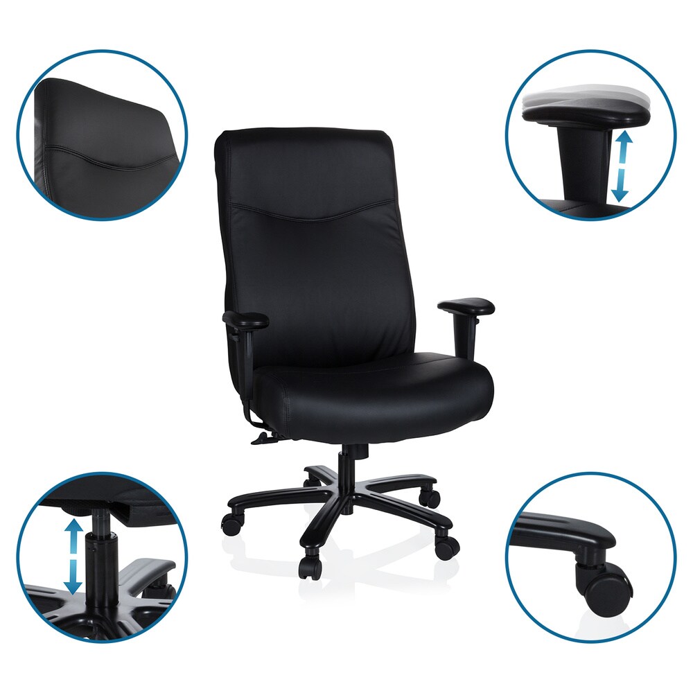 XXL Drehstuhl XXL EVEREST Kunstleder mit Armlehnen (höhenverstellbar) hjh OFFICE