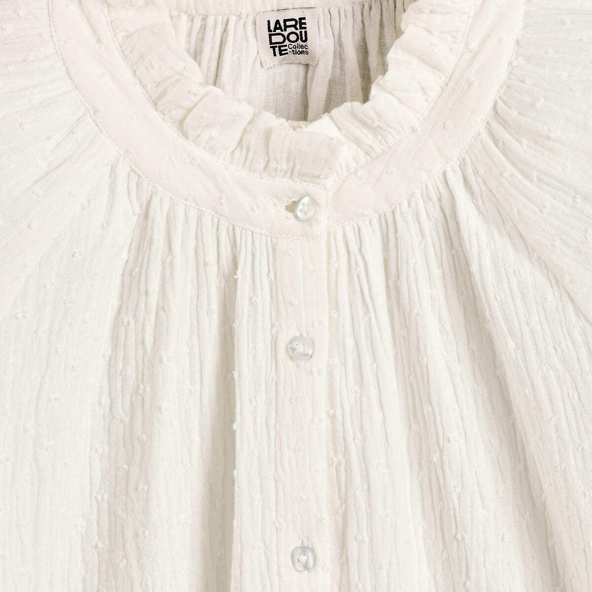COLEÇÃO LA REDOUTE<br>Blusa solta com gola alta e estampa de bolinhas