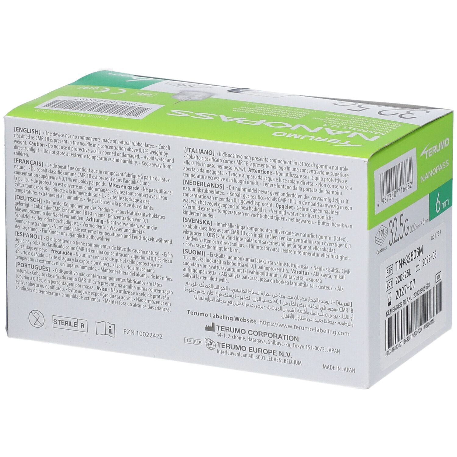 TERUMO® NANOPASS® 32.5G 0,22 x 6 mm