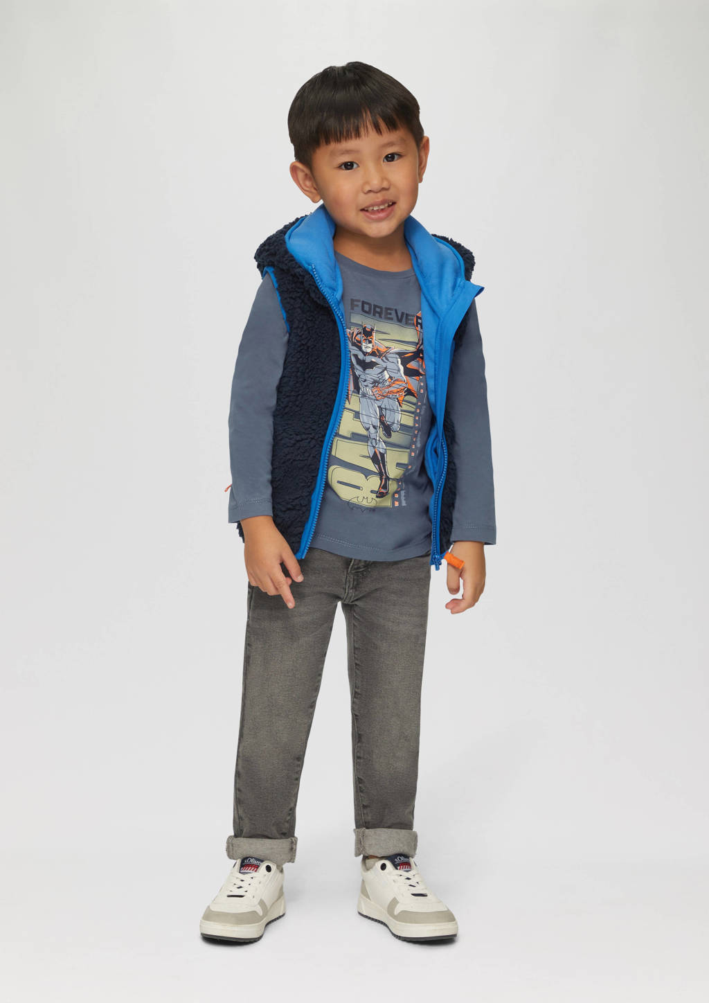 s.Oliver longsleeve met printopdruk blauw