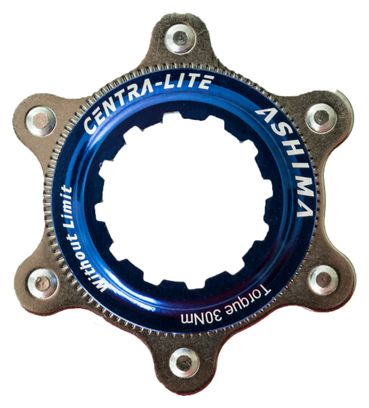 Ashima Adaptateur Center Lock Bleu pour montage 6 trous