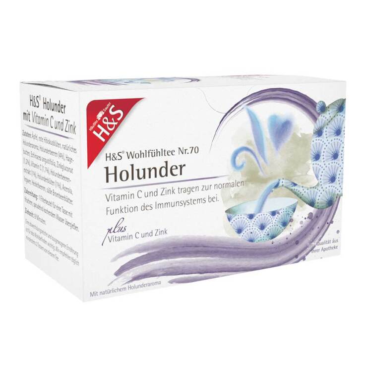 H&S Holunder mit Vitamin C und Zink Filterbeutel, 20X2.5 g