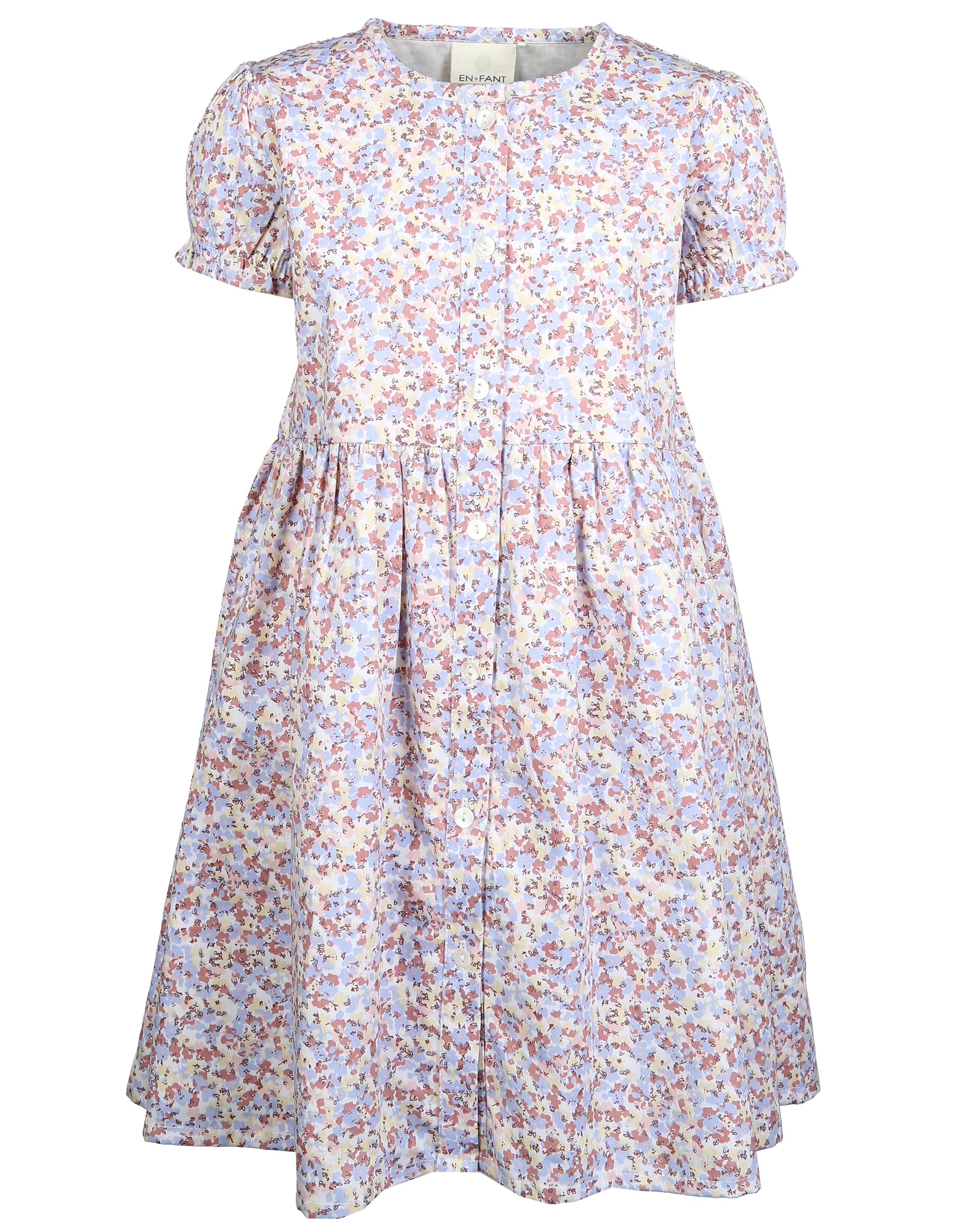 Kurzarmkleid FLOWERS AOP in eggnog