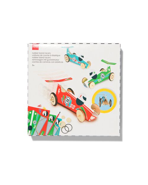 kit créatif avec 3 rubber band racers