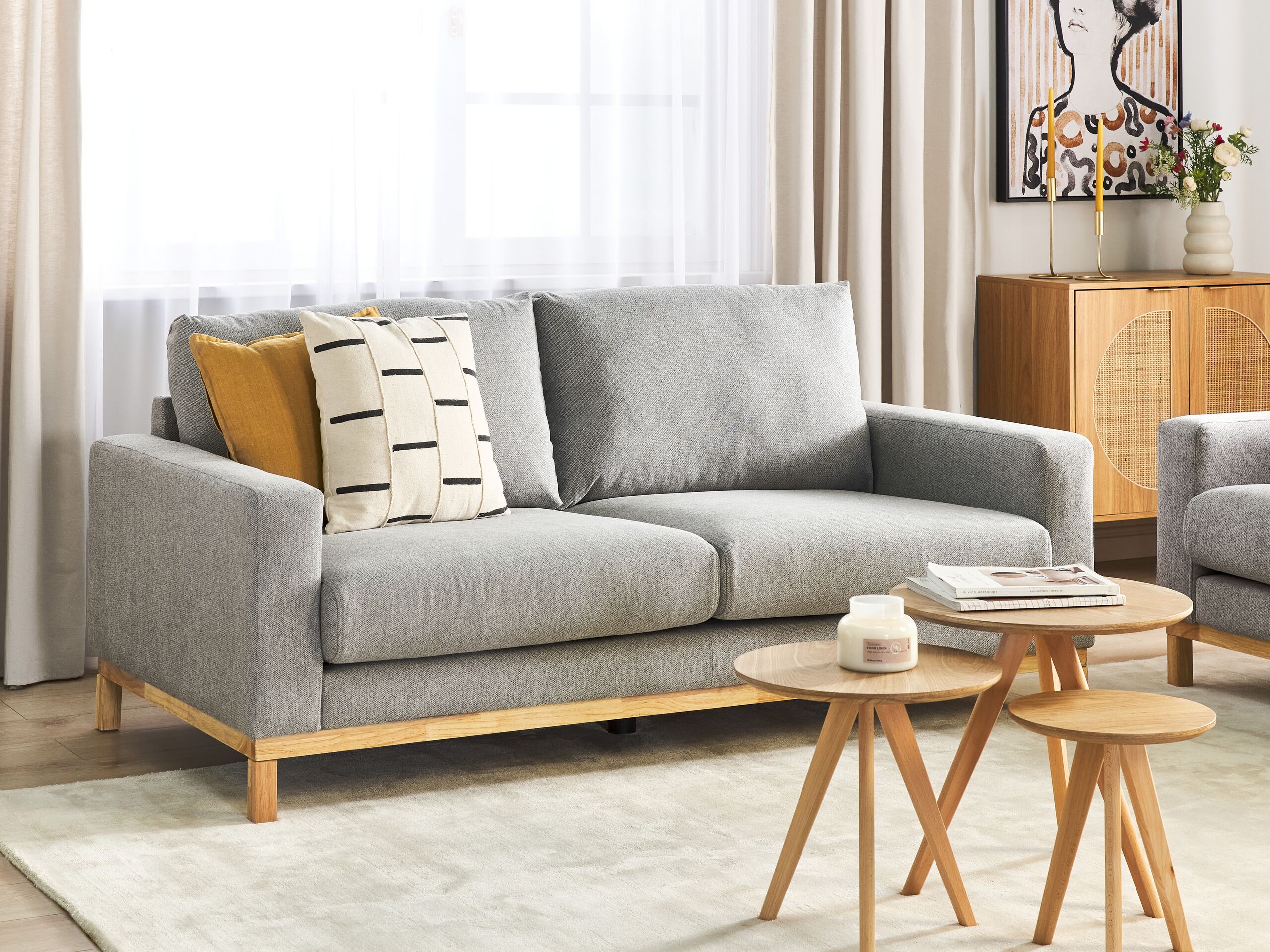 Beliani - SIGGARD - Tweezitsbank - Grijs - Polyester