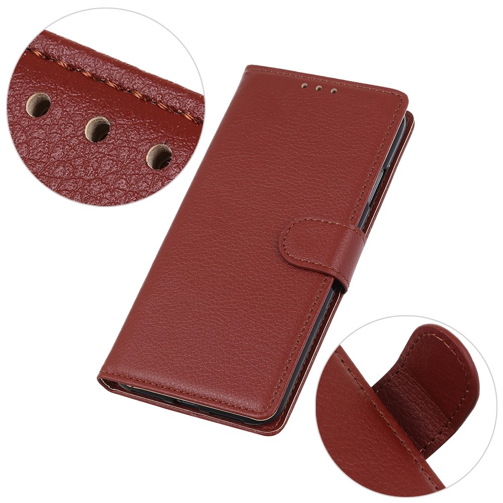 Samsung Galaxy S20 FE / S20 FE 5G Leder Tasche Flip Cover Litchi Look - Braun