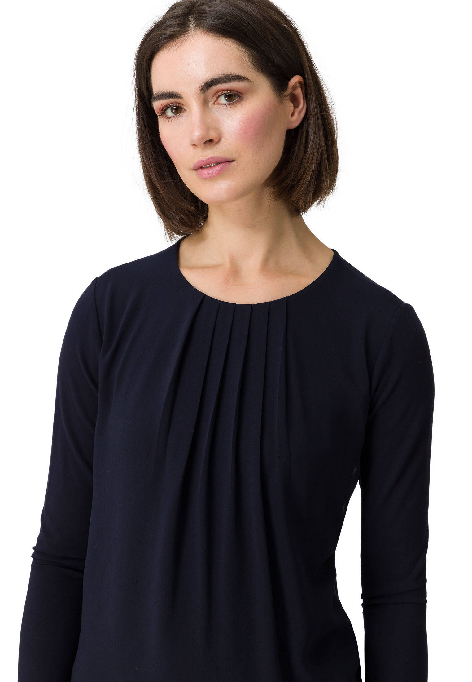 zero| Damen Blusenshirt mit Rundhalsausschnitt