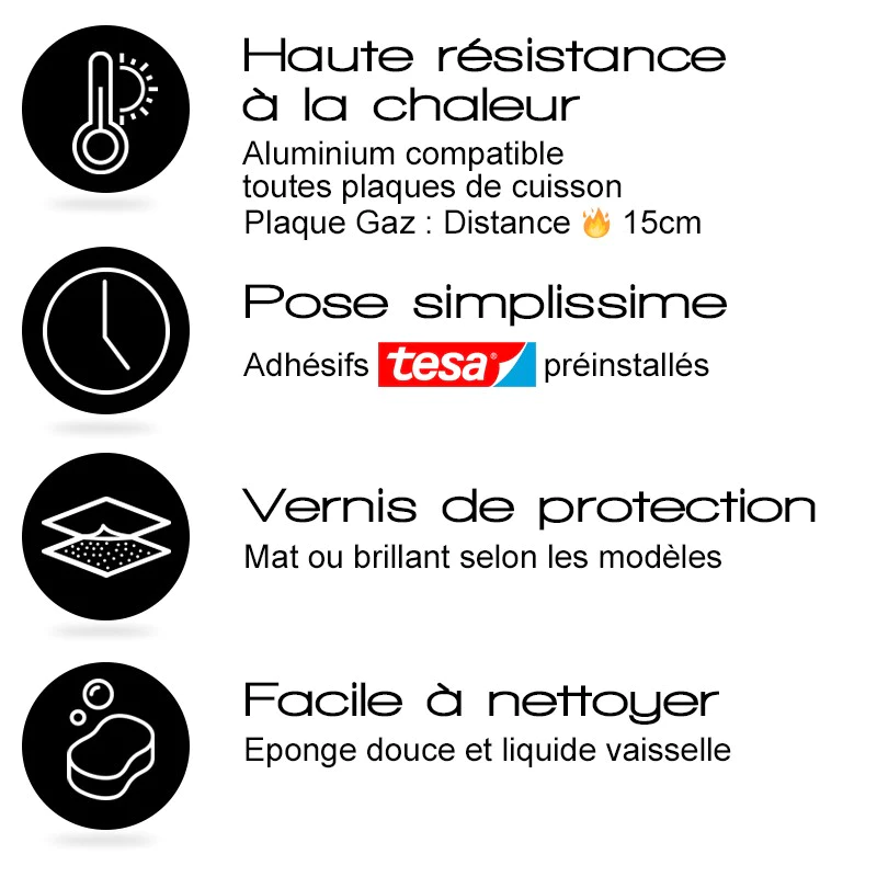 Crédence cuisine Bandeau ALU lot de 2 L100xH 20cm - ALU BROSSÉ 99deco