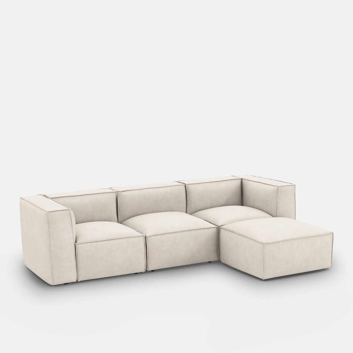 LA REDOUTE INTERIEURS<br>Puff modular em veludo canelado, Seven