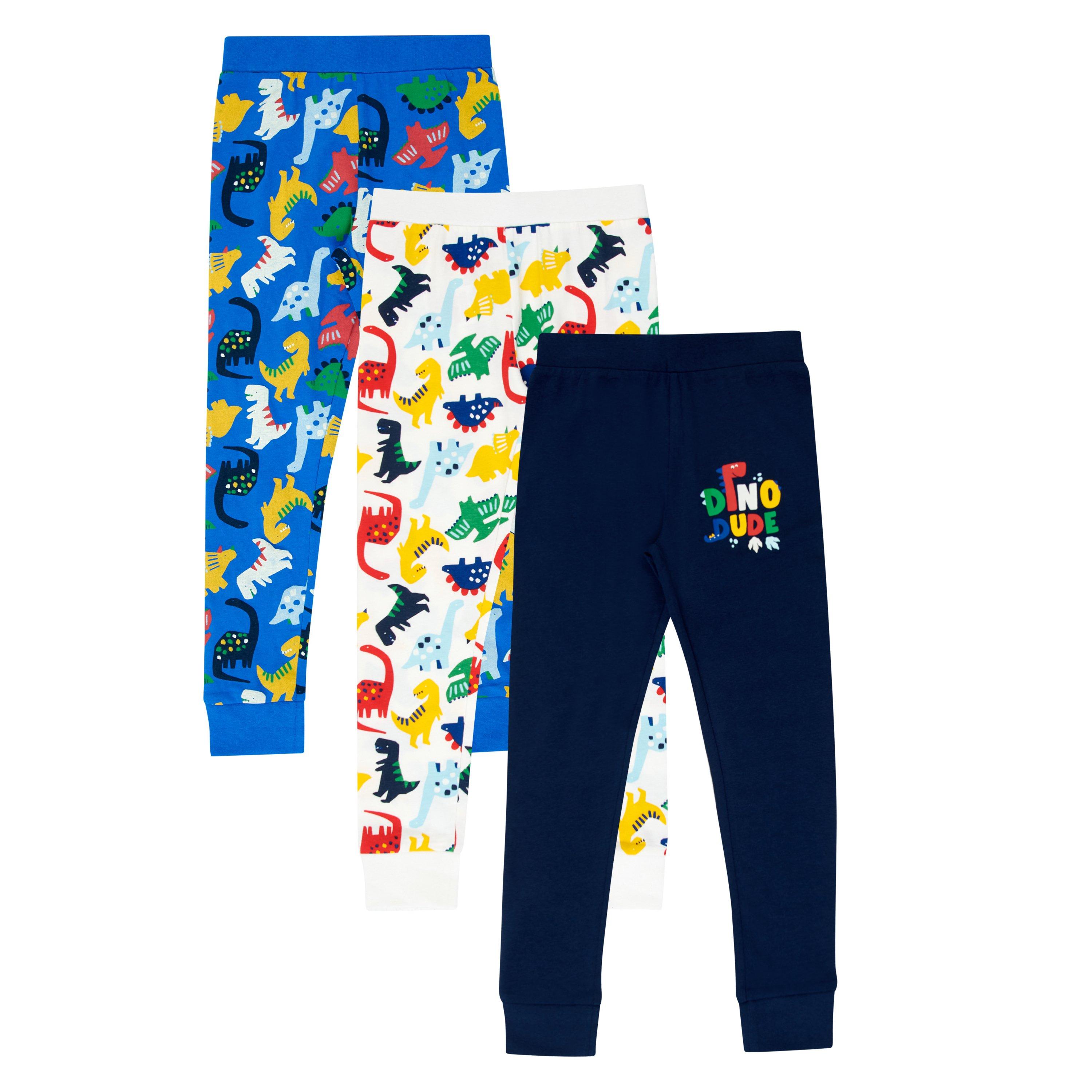 Firetrap Kids Boys 3 Pack Dinosaur Pyjama Set
