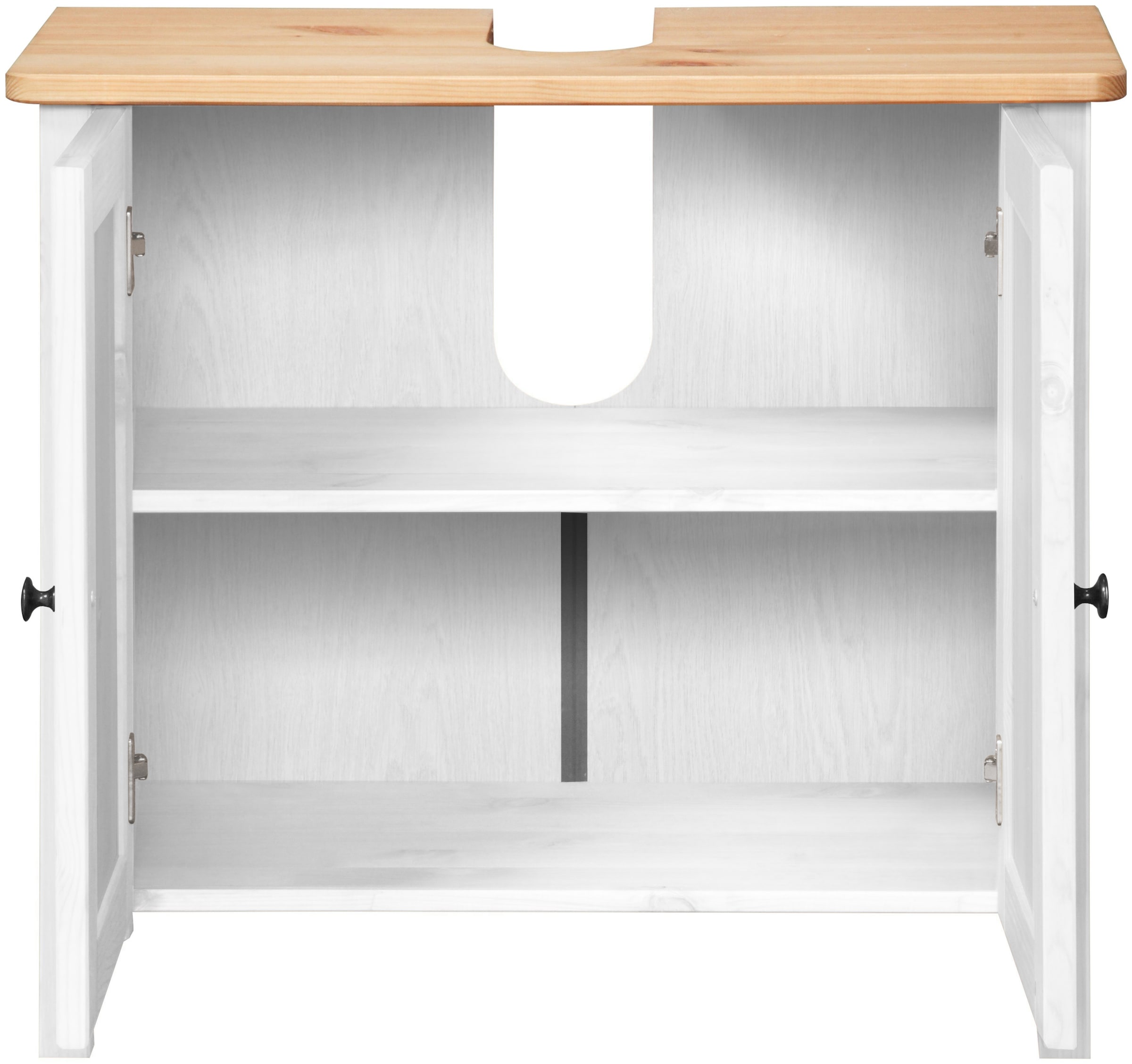 welltime Waschbeckenunterschrank »Sylt« Badmöbel im Landhaus-Stil, Breite 64 cm, aus Massivholz