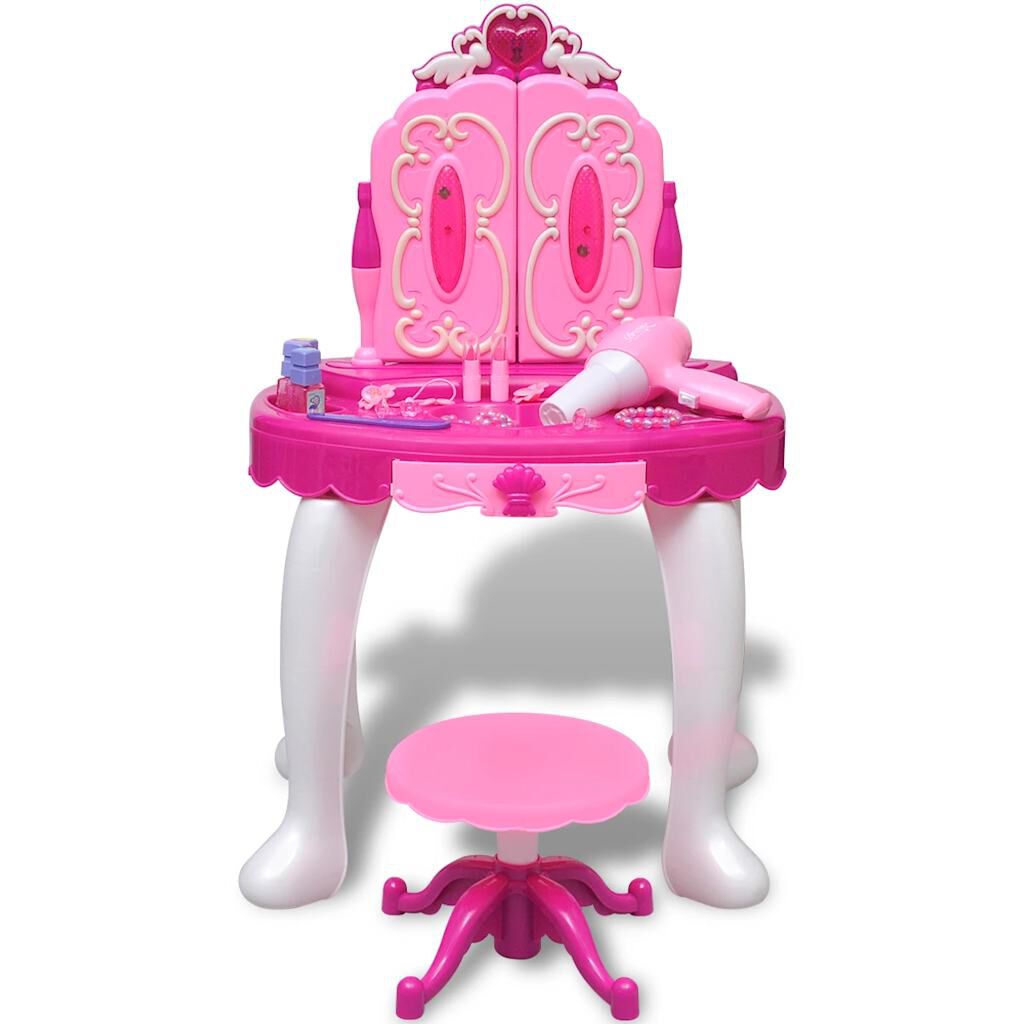 Kinderkaptafel met 3 spiegels, licht en geluid