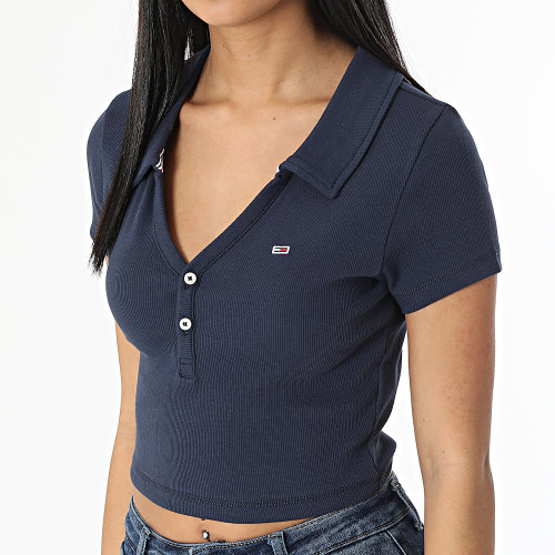 Polo Manches Courtes Femme Essential V-Neck 5322 Bleu Marine