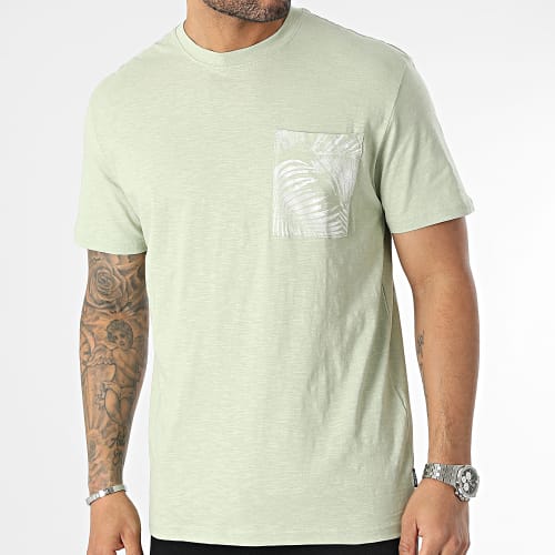 Tee Shirt A Poche Poitrine Perry Life Vert Clair Floral