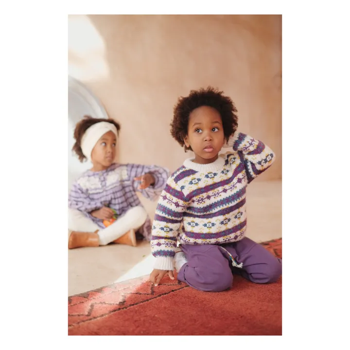 Louise Misha Pull Laine et Alpaga Jacquard Lounis | Ecru