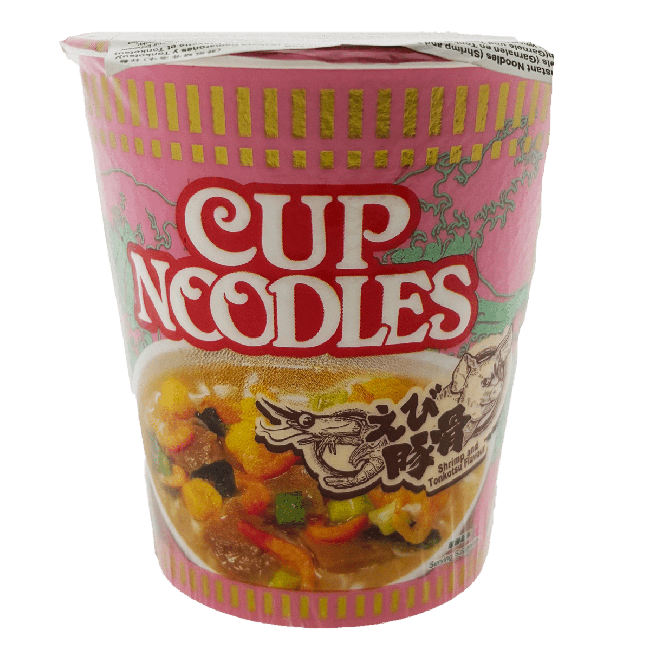 Nissin Cup Noedels Garnalen & Tonkotsu Smaak 75g
