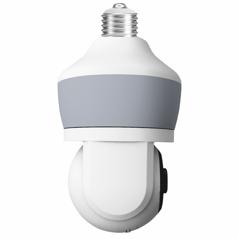 E27 Glühbirne 3MP Mini WiFi IP Kamera 355° mit IR LED Nachtsichtfunktion / Bewegungserkennung / 2-Wege-Audio / Micro SD Kartenslot - Weiss