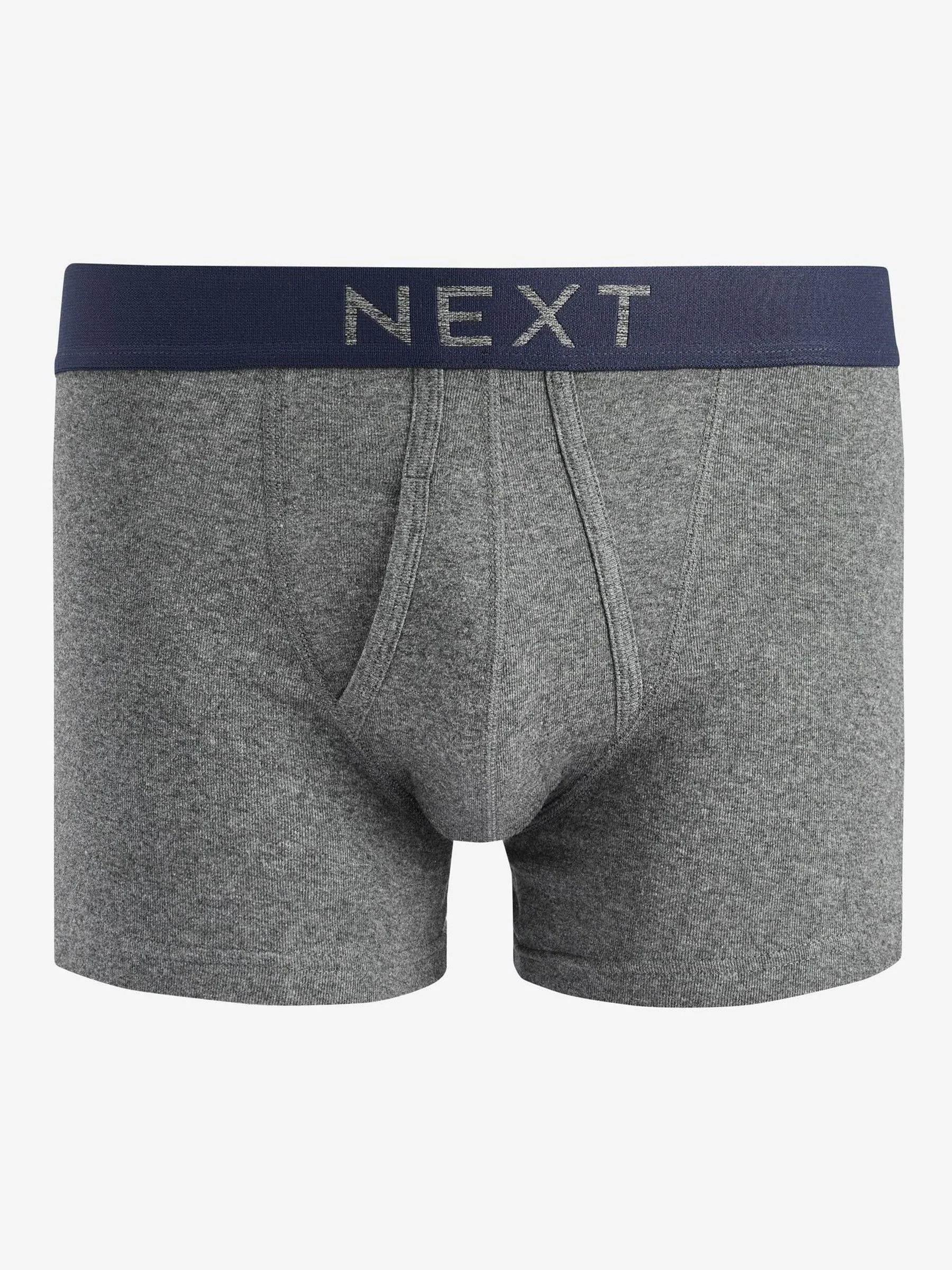Grijs/marineblauw - Verpakking van 10 - A-frontboxershorts van 100% zuiver katoen