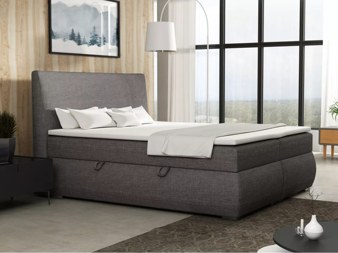 LIT BOXSPRING avec tiroirs de rangement Buffalo 160x200 cm, Lux 06 (Gris)