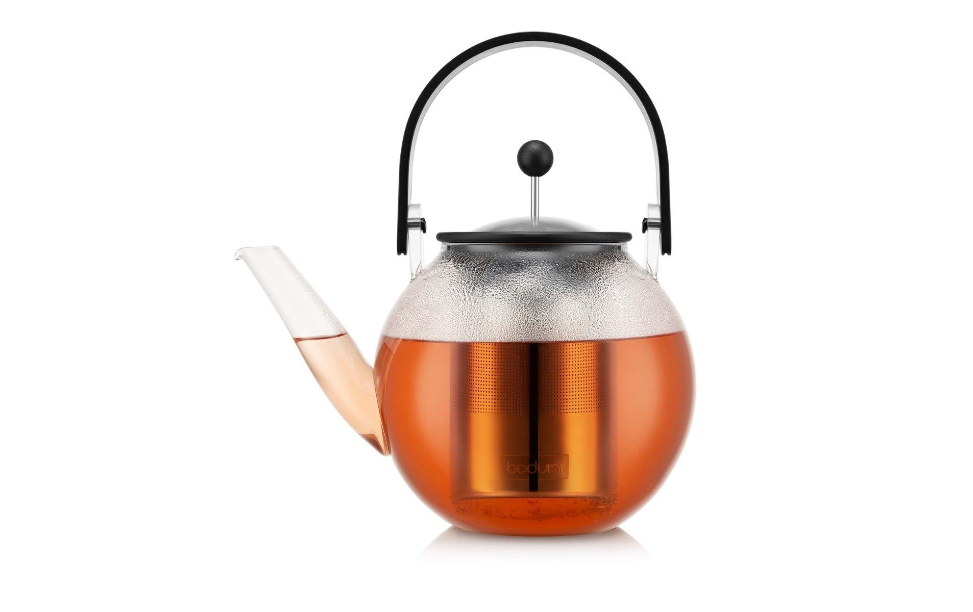 Teebereiter Assam Bambus, 1.5 lTeebereiter mit Edelstahlfilter und Bambus Henkel