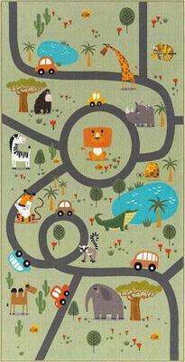 KMCarpets Play Animals Gulvteppe 80x150, Grønn