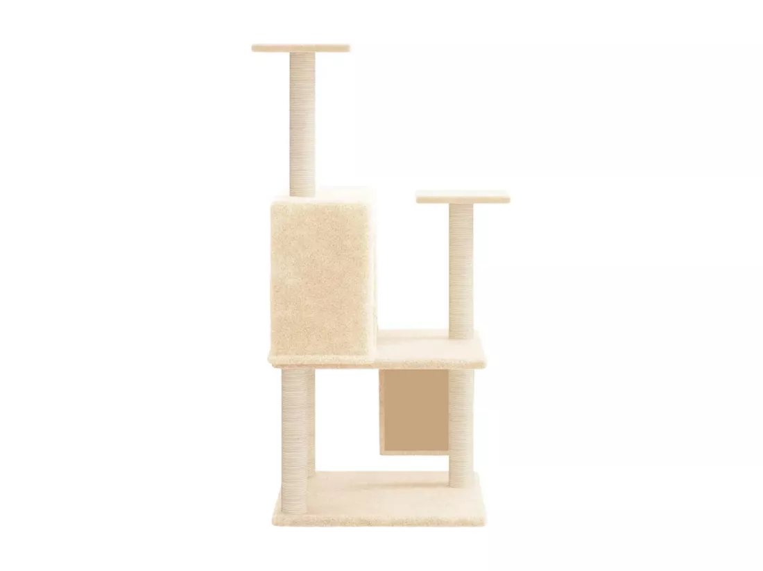 Arbre à chat avec griffoirs en sisal Crème 109 cm