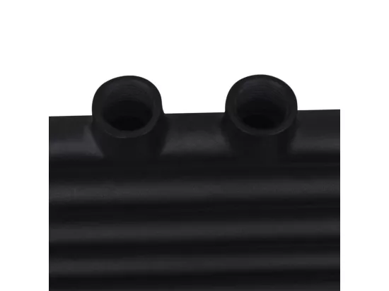 Sèche-serviettes eau chaude à rails droits noir 480 x 480 mm