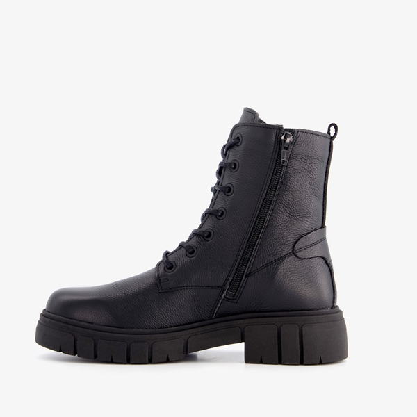 Hush Puppies leren veterboots zwart
