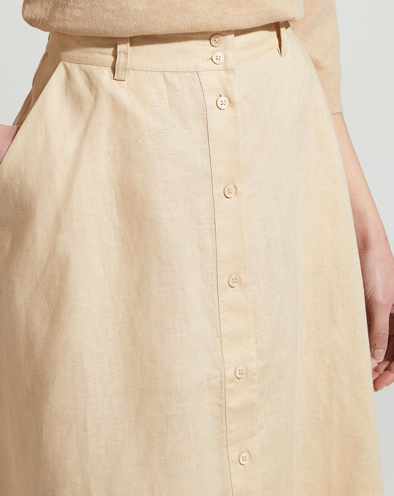 Jodhpur Jupe 100% Lin Rosy beige