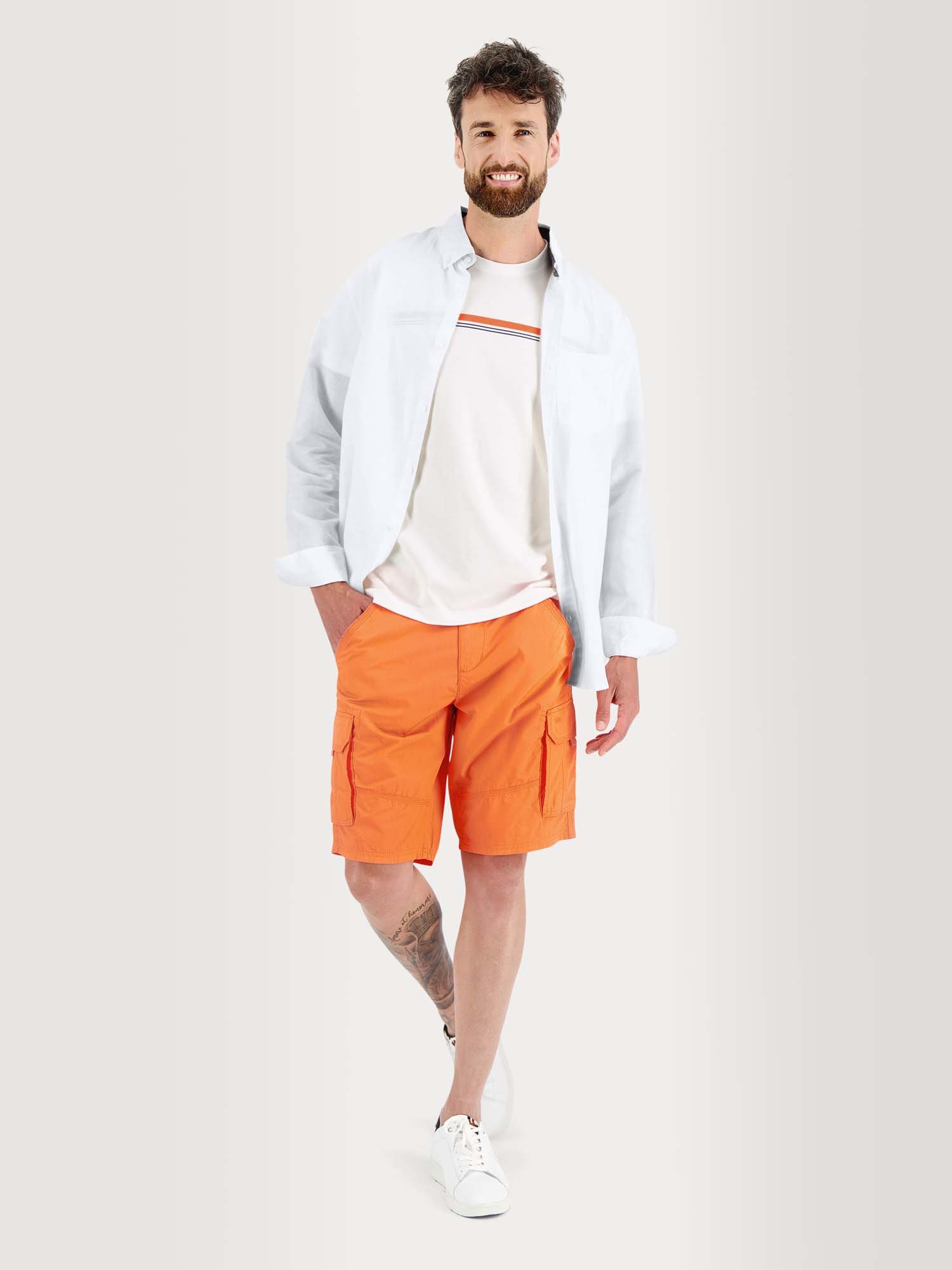 Chemise Homme Manches Longues Lin\/Coton Blanc