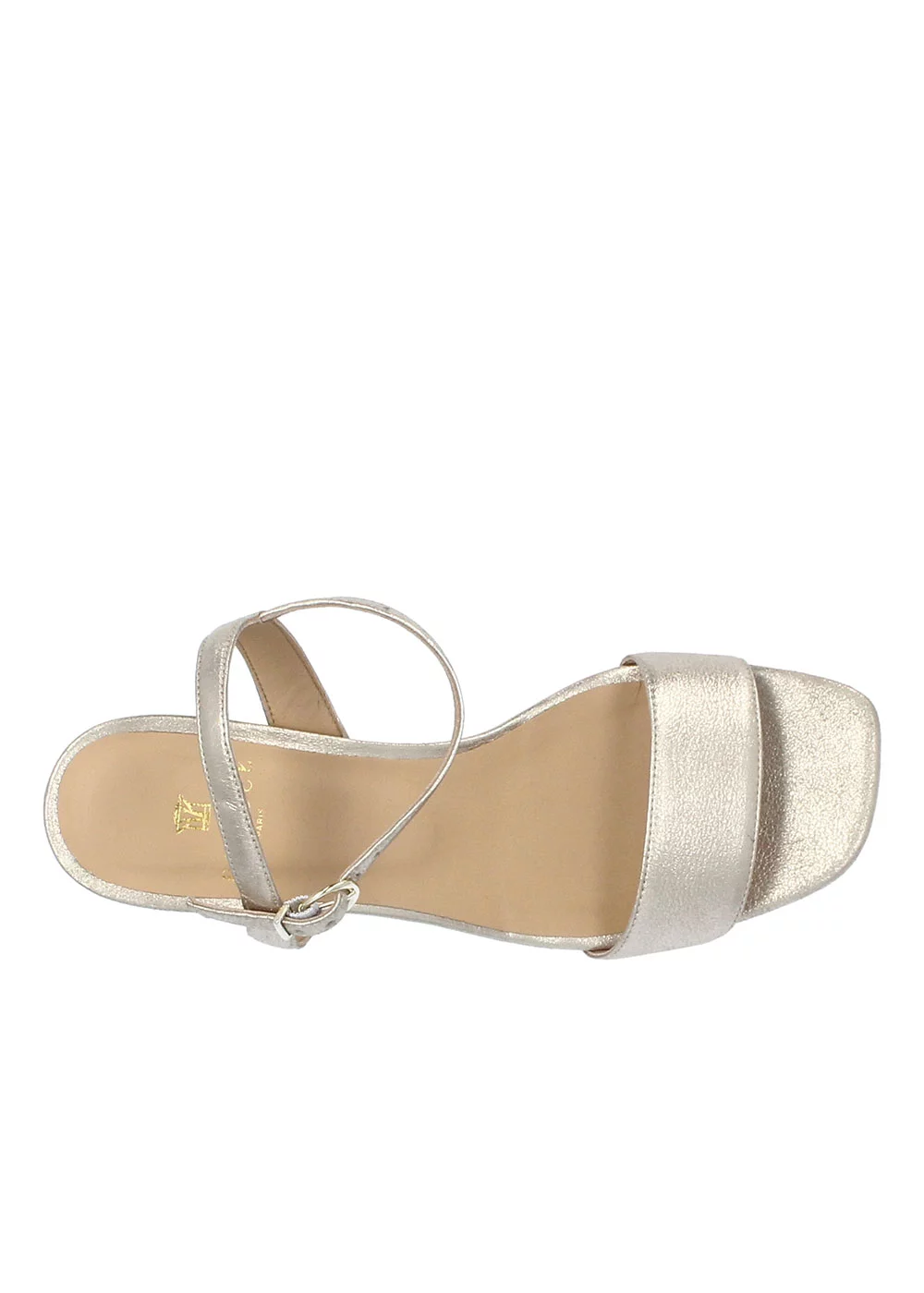 SANDALE JACYNTHE CUIR PLATINE