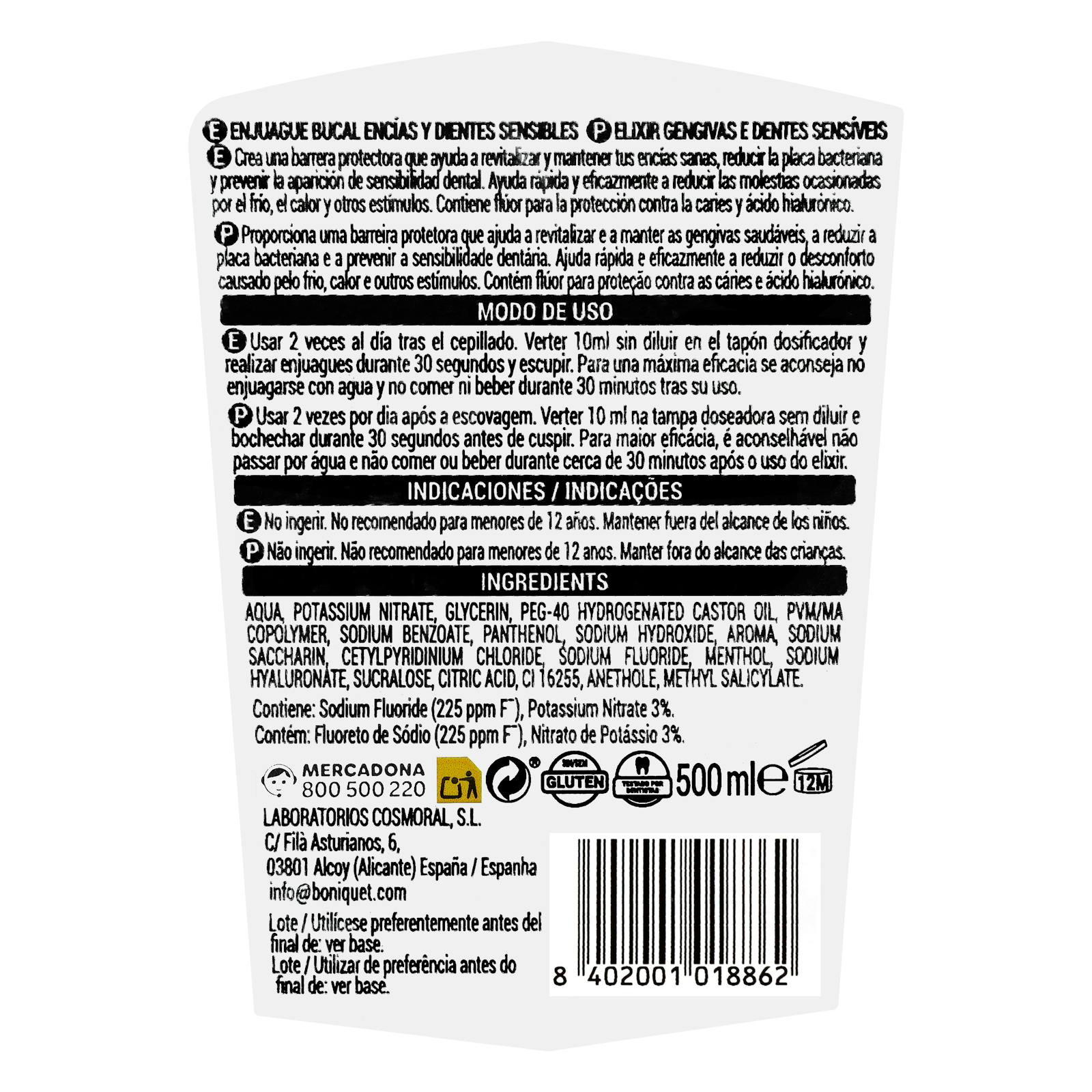 Bain de bouche Deliplus Sensitive & Gum sans alcool