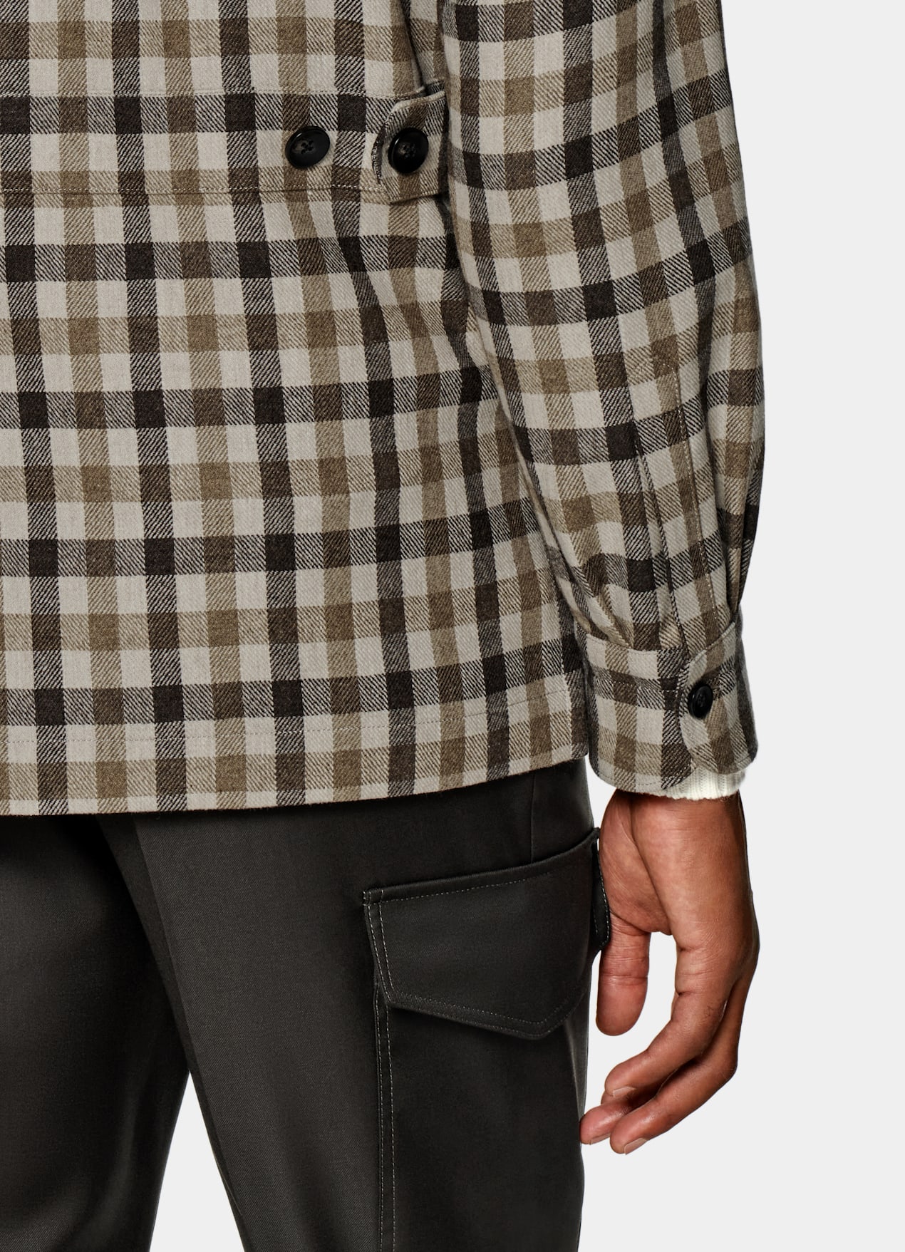 Veste chemise coupe Relaxed marron moyen à carreaux