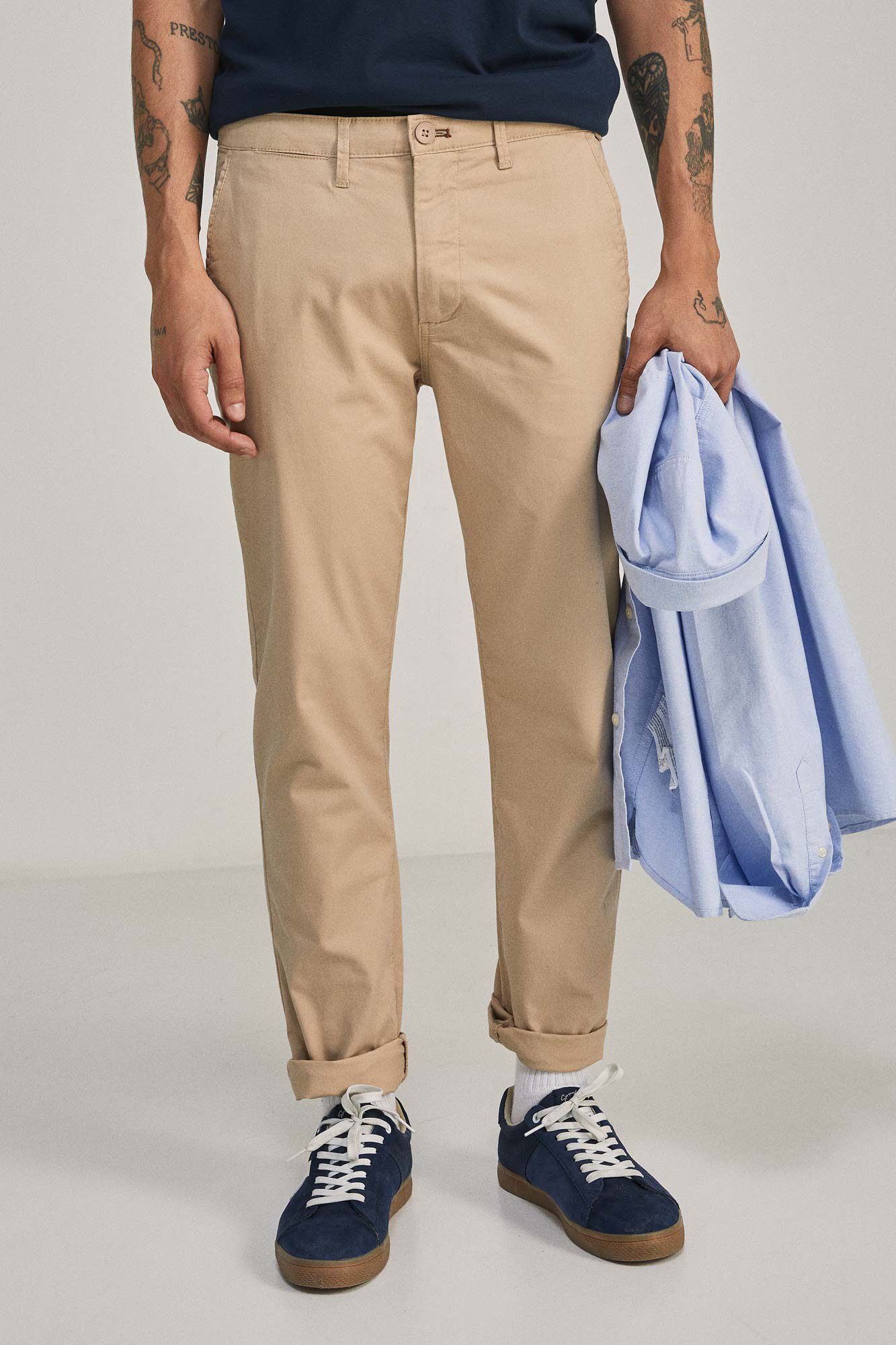 Calça chino slim - bege