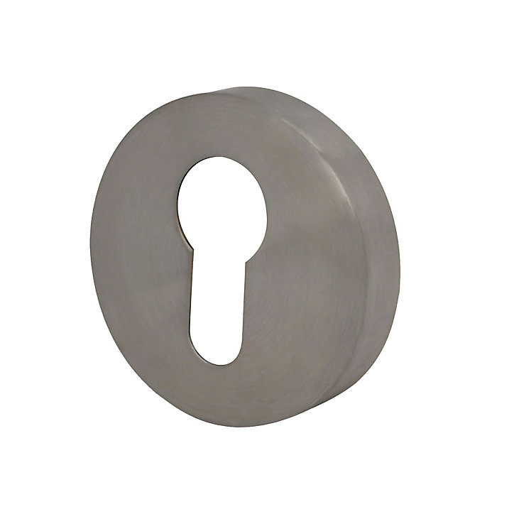 Rosace de fonction rond à visser Duod acier effet nickel satin gris Ø52mm