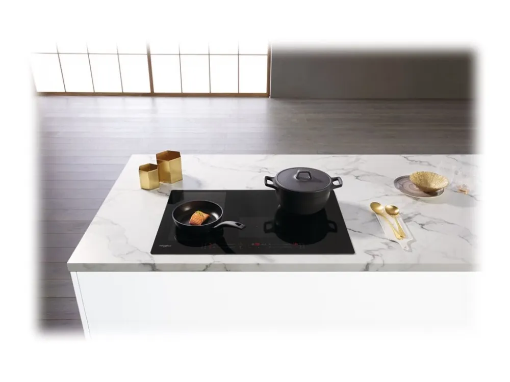 Whirlpool WF S0377 NE/IXL - Induktions kogeplade - 4 plader - Niche - bredde: 75 cm - dybde: 48 cm - sort