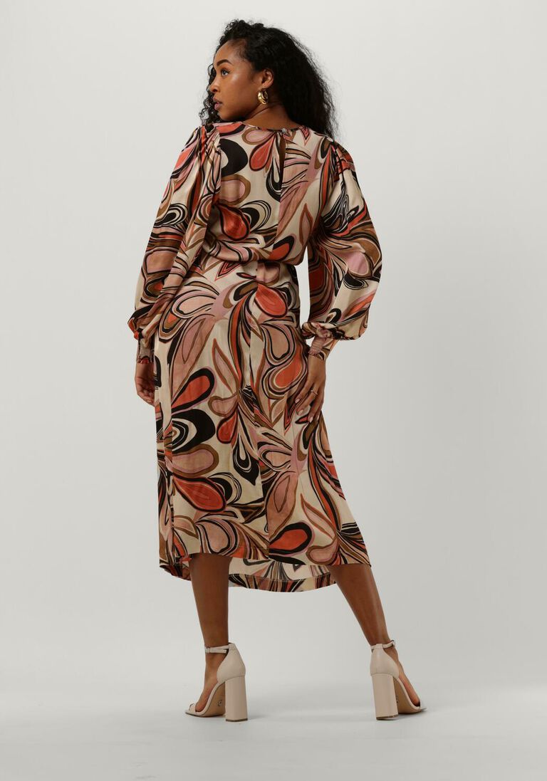 SUMMUM multi summum midi jurk dress painted flower