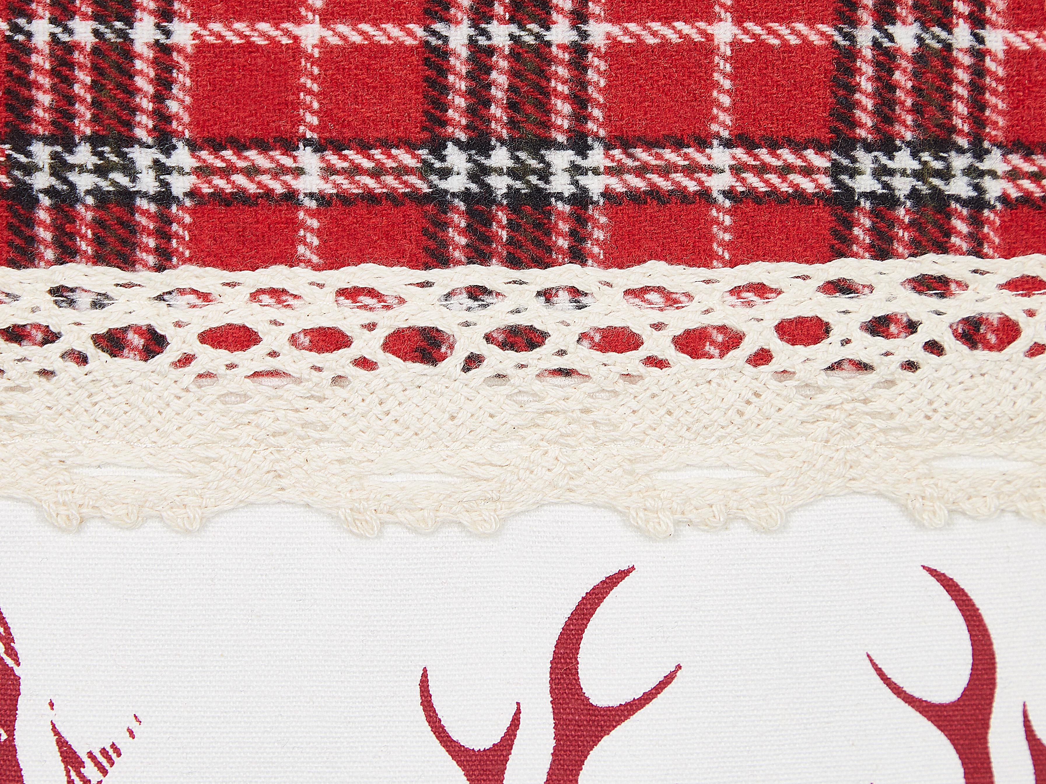 Set van 2 sierkussens ROBBIE 45 x 45 cm Rood kerstmotief