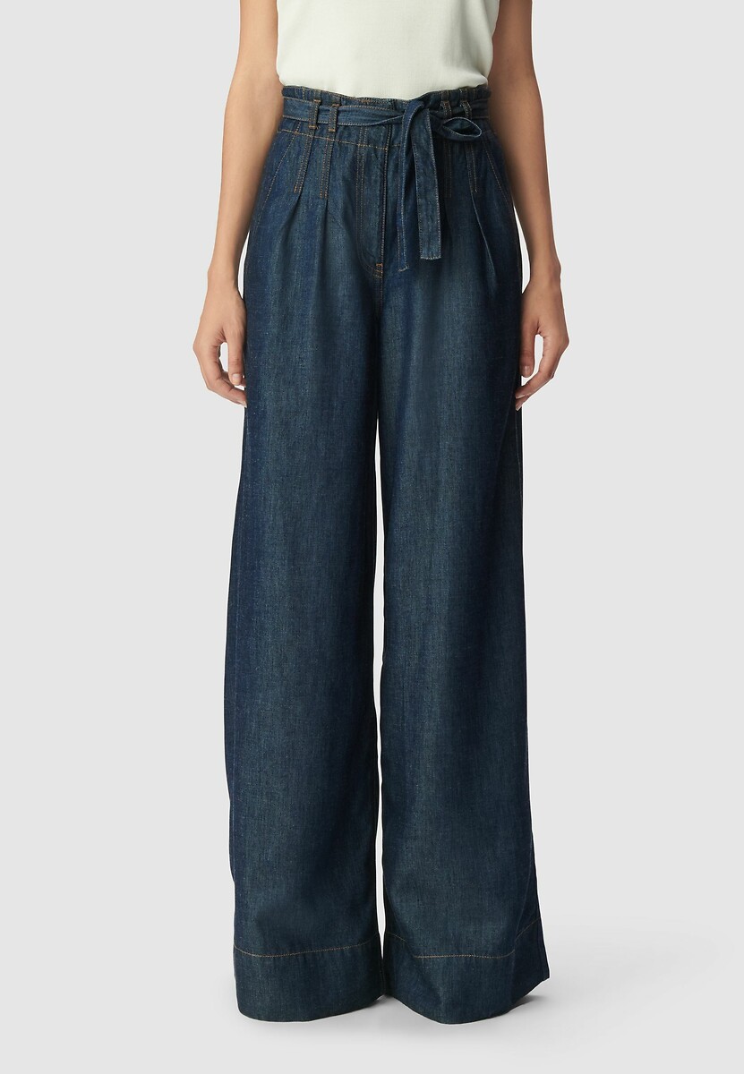 IKKS<br>Calças jeans de pernas largas com cinto