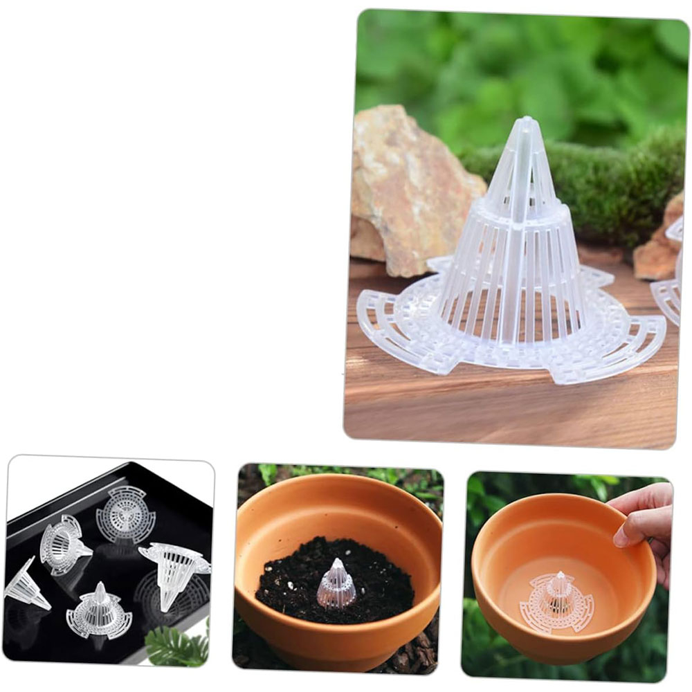 (20er Set) Ø75x60mm Blumentopf Einsatz Pflanzen Entwässerungs Netz Wasser Ablaufschutz Belüftungs Filter - Transparent