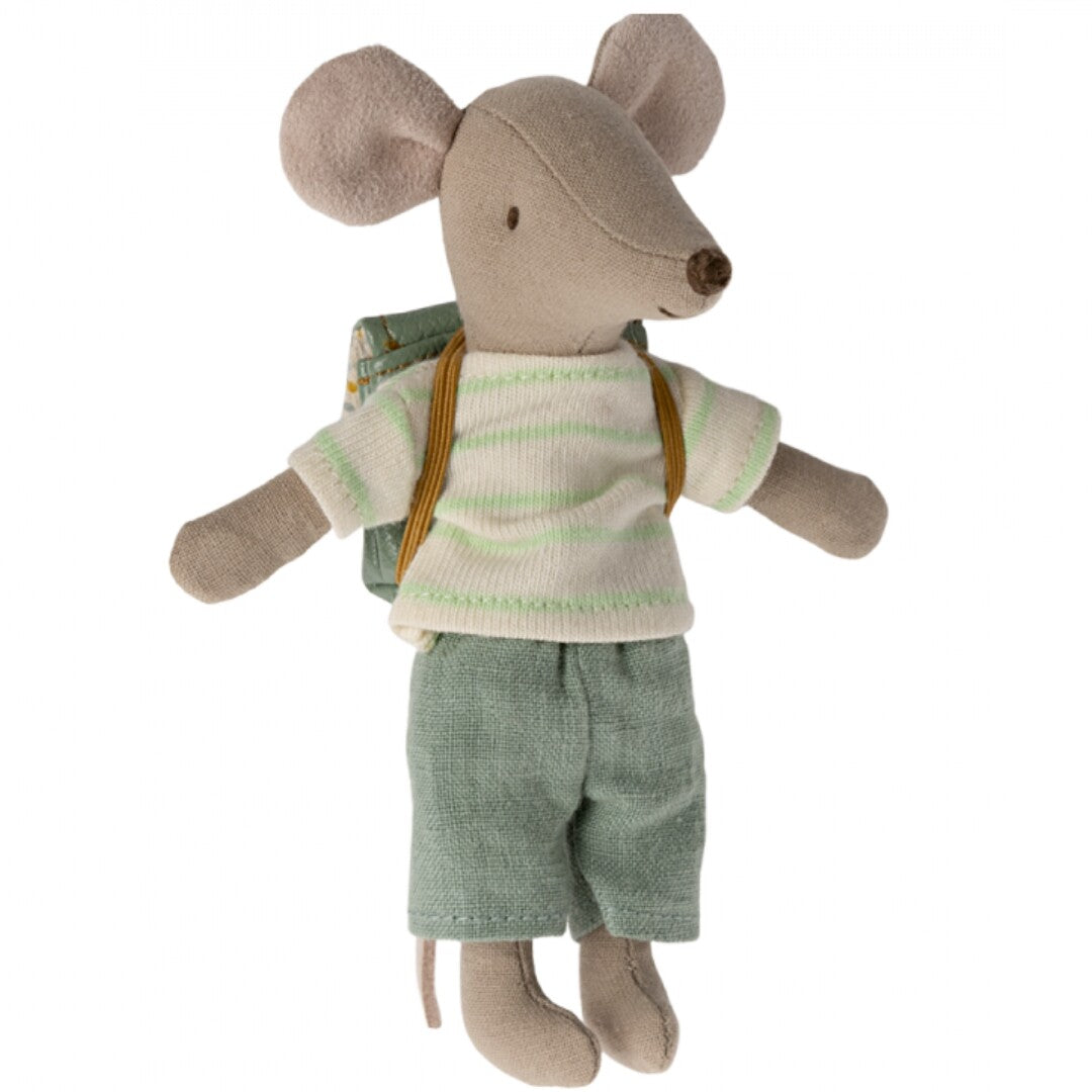 Maileg knuffelmuis grote broer met magneten - mint - 13 cm