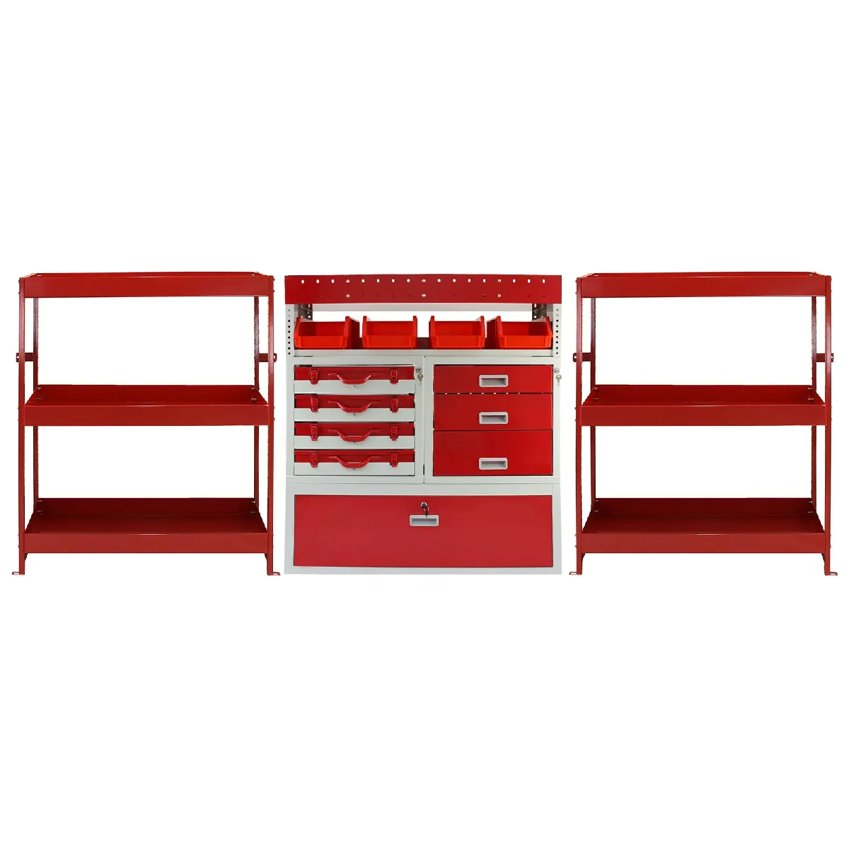 Monstershop Tempest Ensemble de Rayonnages en Acier - Rouge